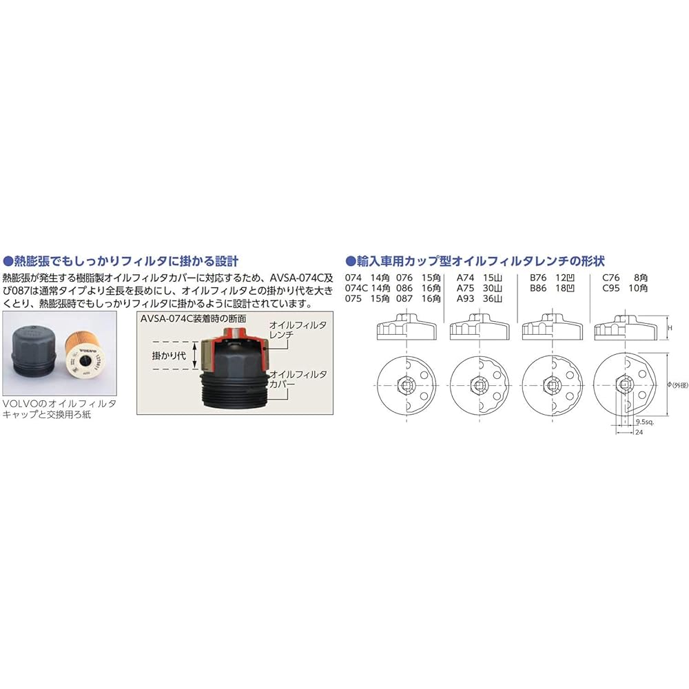 Kyoto Machinery Tools (KTC) ADJ Oil Filter Wrench AVSA-6379 Removal Only