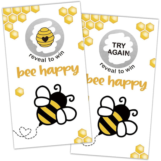110REWIDPARTY Bee Theme Party Scratch Off Game Cards (32 Pieces) Baby Shower Games Festival Raffle Tickets Class Reunion Scratch Off Games Cards Christmas Family Holiday Games for Kids and Adults
