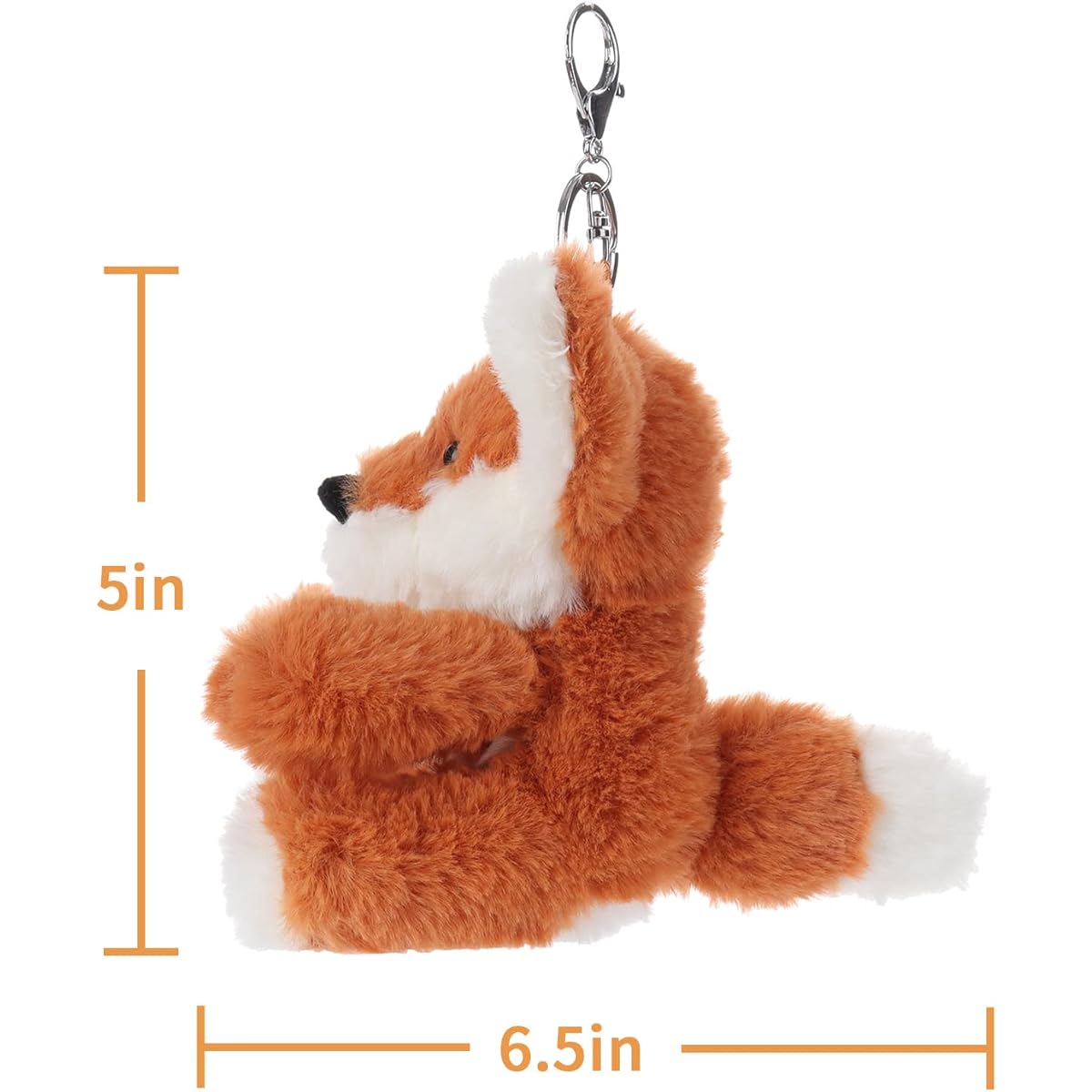 Apricot Lamb Cute Toy Stuffed Animal Fox Stuffed Soft Keychain for Kids Bag Wallet Backpack Handbag (5 Inch), Orange, S