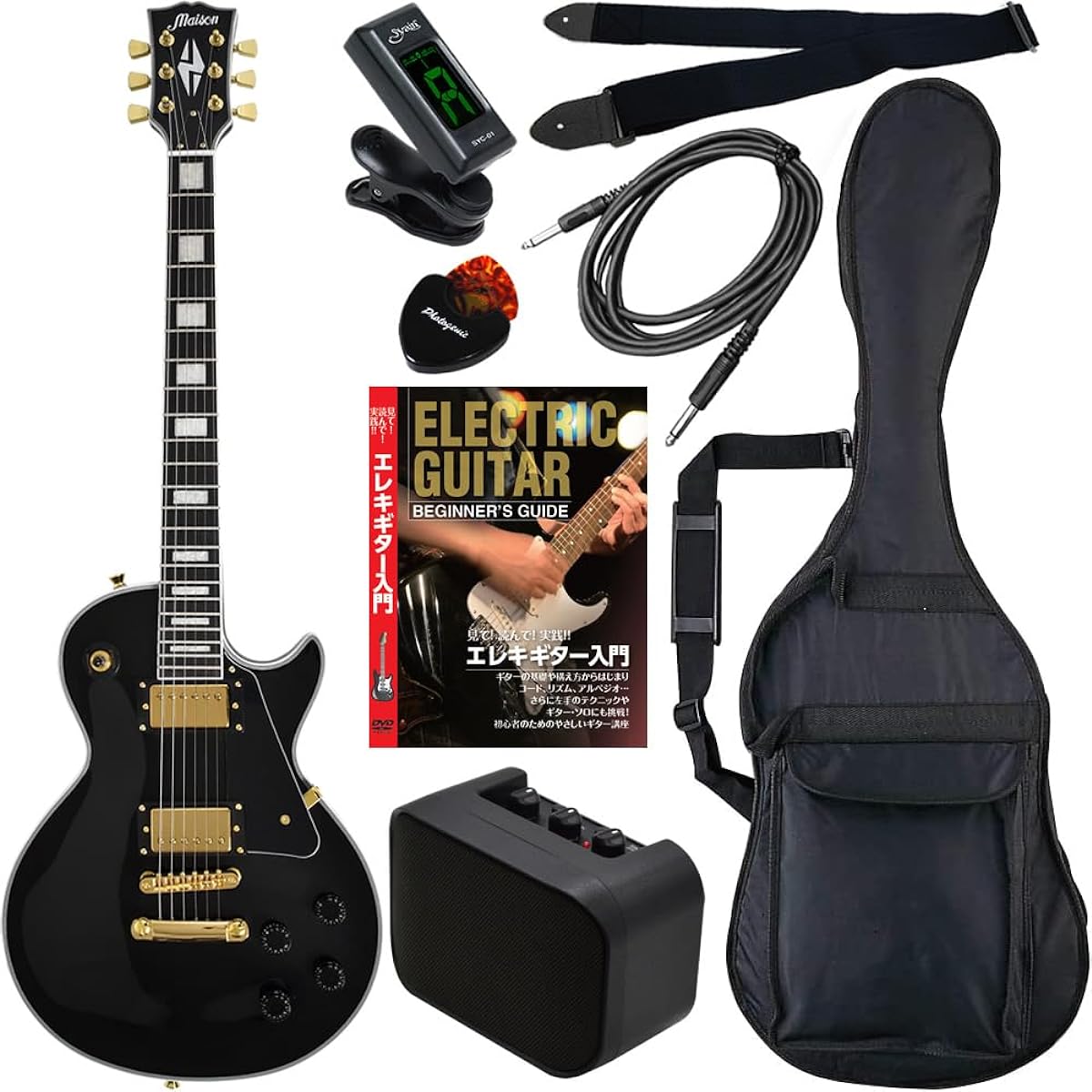 Maison Electric Guitar Les Paul Type LP-38C/BK Black Beginner's Limited Set
