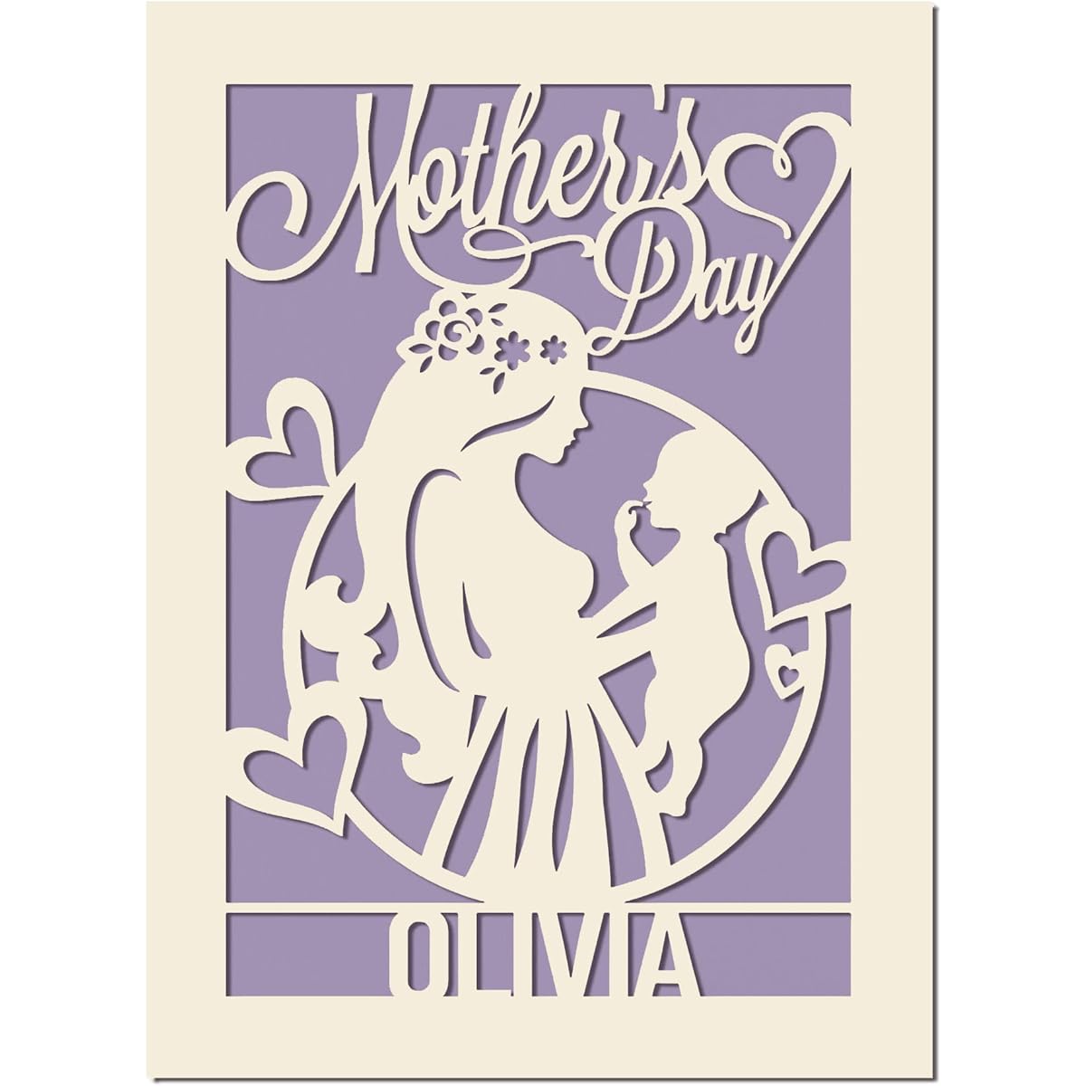 EDSG Mother's Day Card Gift for Mother Daughter Son Happy Mother's Day Card Girlfriend Mother Mommy Mother Woman Wife Grandmother with Envelope (Lilac Purple)