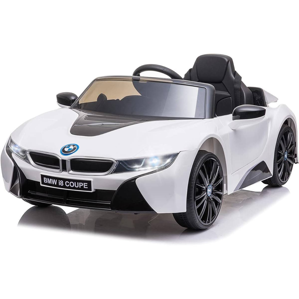 ROXAAN 12V Electric Children Ride with Parent Remote Control BWM Licensed Car for Children Battery Operated Kids Car Toy Kids Realistic 4 Wheel Electric Car (White)