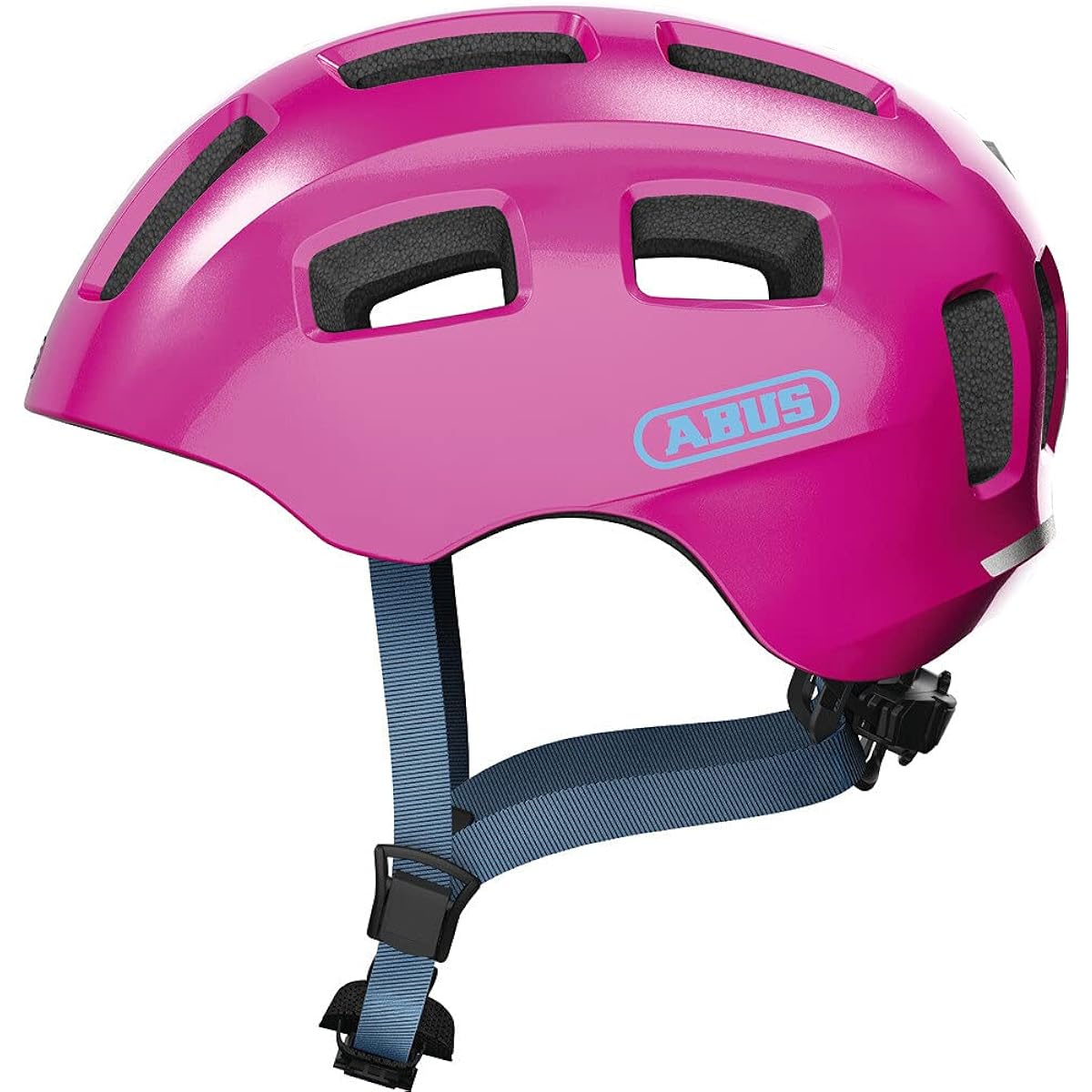 ABUS bicycle helmet Youn-I 2.0 - with light for children, teenagers and young adults - for girls and boys - pink (sparkling), size M, M (52-57 cm)