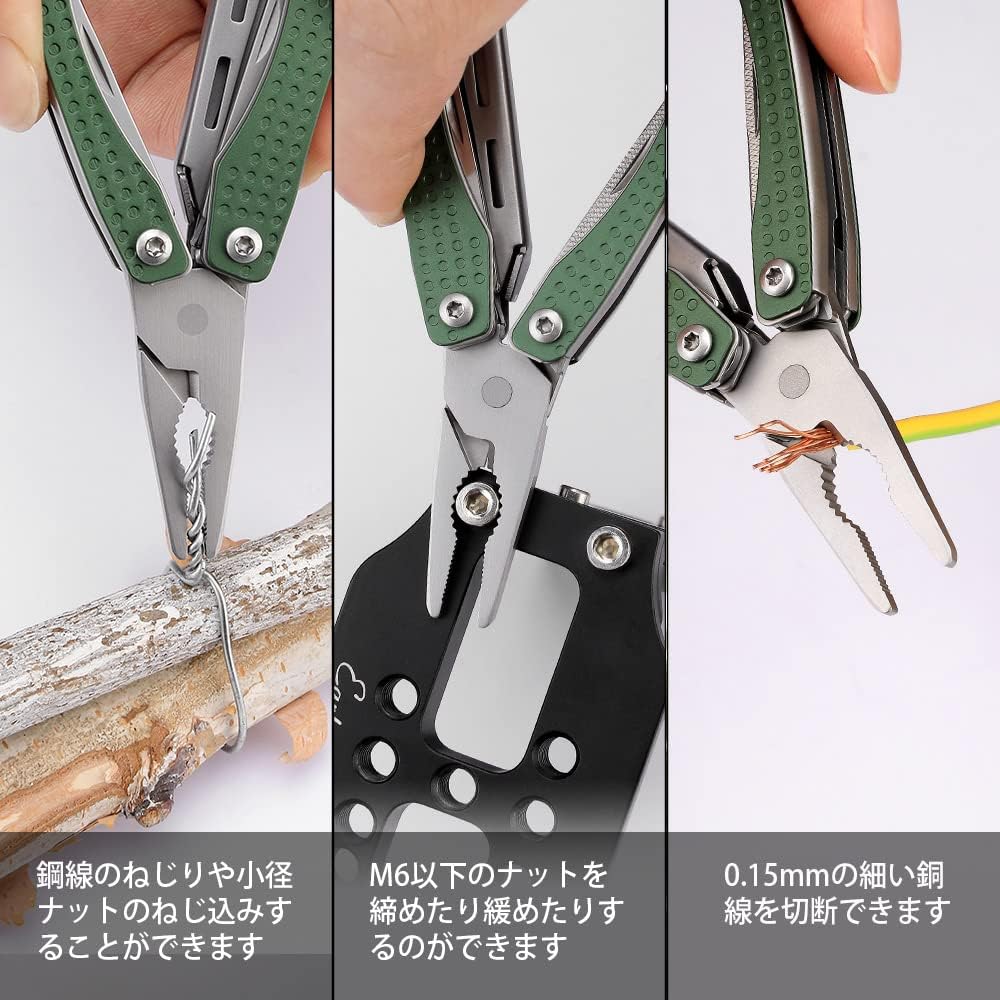 NexTool MINI FLAGSHIP Multifunctional Pliers Multitool 10 in 1 Multifunctional Tool Folding Pliers Made of Stainless Steel Durable Foldable Pocket Size Portable Mini Type Disaster Prevention Goods Outdoor Camping Climbing Fishing Outdoors - Green