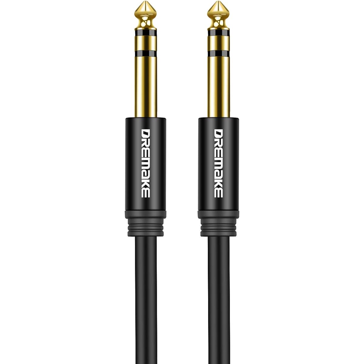 DREMAKE 1/4" Male TRS to 6.35mm 1/4" Male TRS Audio Patch Cord, 1/4" TRS Instrument Cable for Guitar, Keyboard.