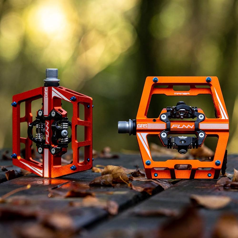 Funn Mamba Binding Pedals - Double Sided SPD Compatible Mountain Bike Pedals - Suitable for Mountain Bikes, BMX Bicycles, Gravel Bicycles, Bicycle Pedals, 9/16" Steel Axle