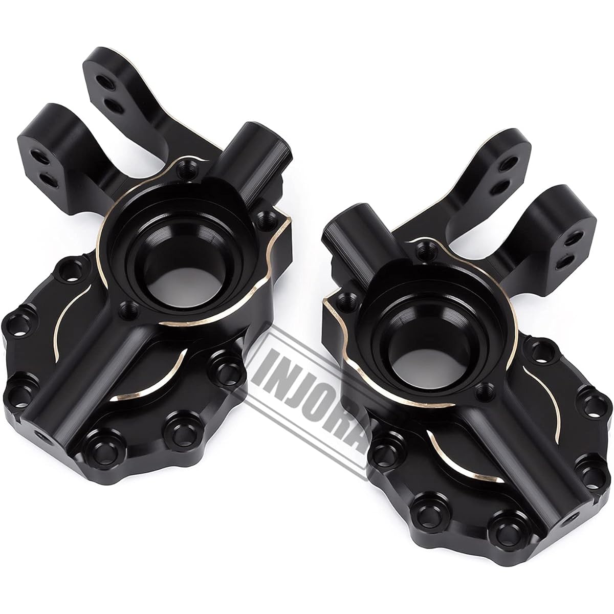 INJORA RC Brass Portal Housing Counterweight 2-Piece Set for 1/10 RC Crawler Car TRX4 TRX6 Upgrade Parts (Black)