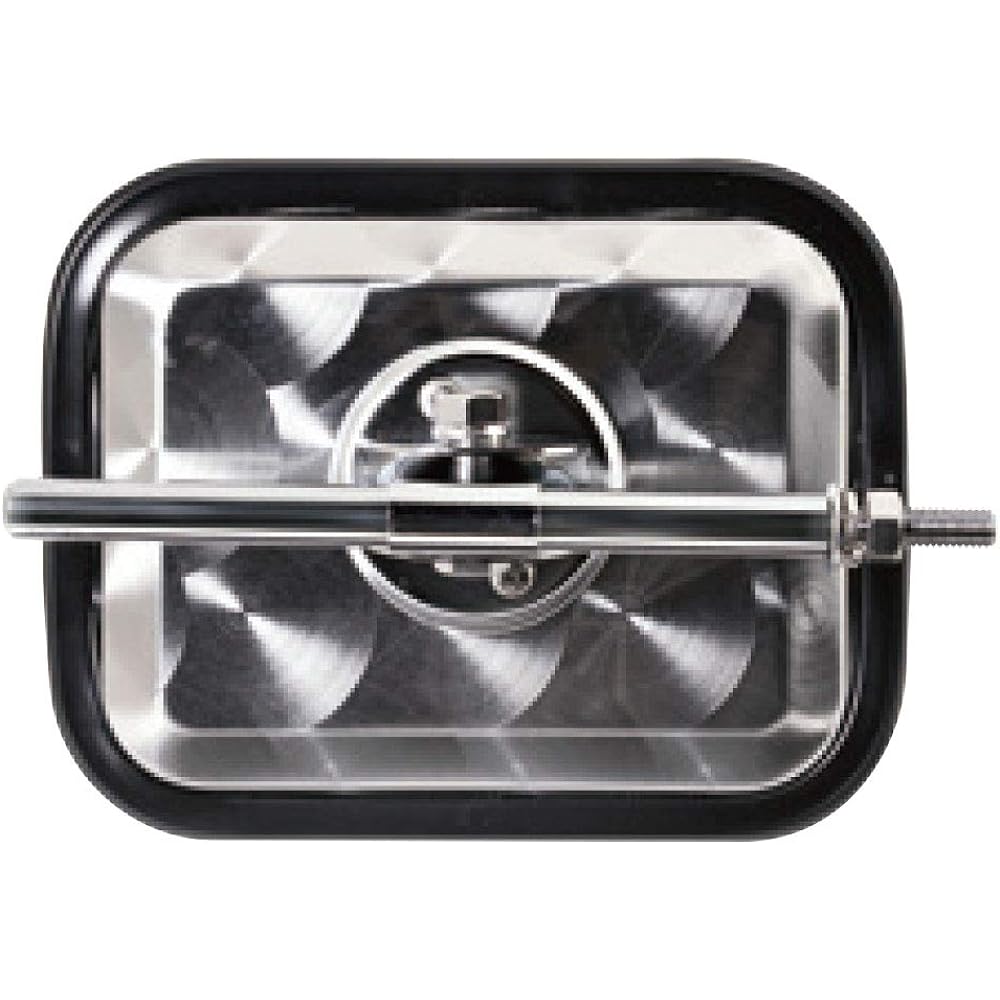 Shinei Bussan Road View Mirror (Square Plane) Round Bar Type Scale Pattern [Plated/Black 180 x 140] FB-18CU