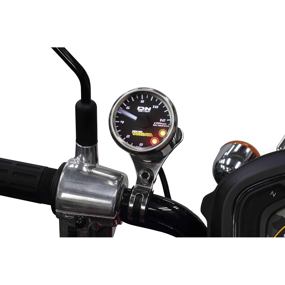 Special parts TAKEGAWA φ48 small DN tachometer 12500rpm with rev indicator Cross Cub 50/110 05-05-0081 Stainless steel/black