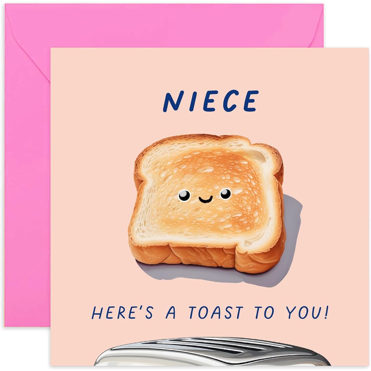Old English Co. Fun Birthday Cards for Unisex - "A Toast To You" Birthday Card for Niece - Cute Birthday Gift Cards for Him and Her - Congratulations Card | Envelope Included