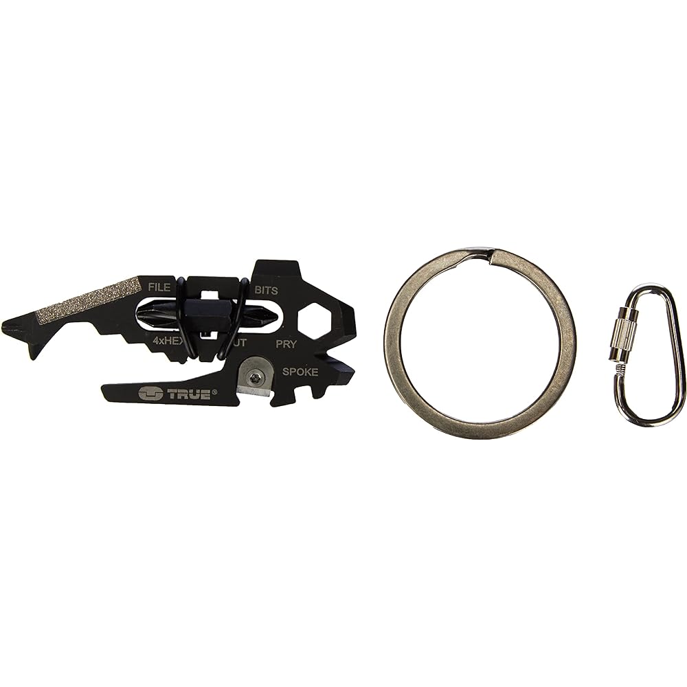 Genuine Domestic Product TRUE UTILITY FISHFACE 18 in 1 Multi Tool Key Ring with Carabiner True Utility Fish Face
