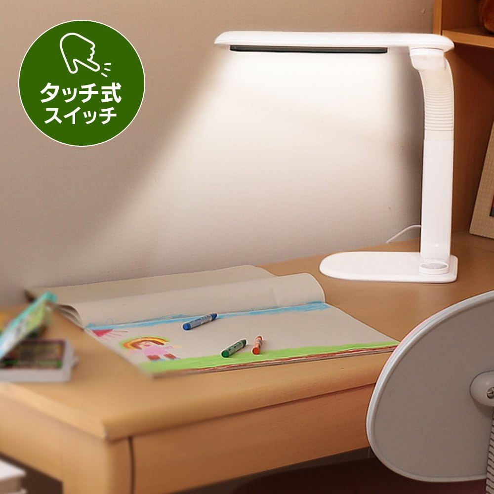 Iris Ohyama LED desk light, freely movable, flexible arm, 2-way, stepless dimming, with glare guard, high color rendering, energy saving, white LDL-501
