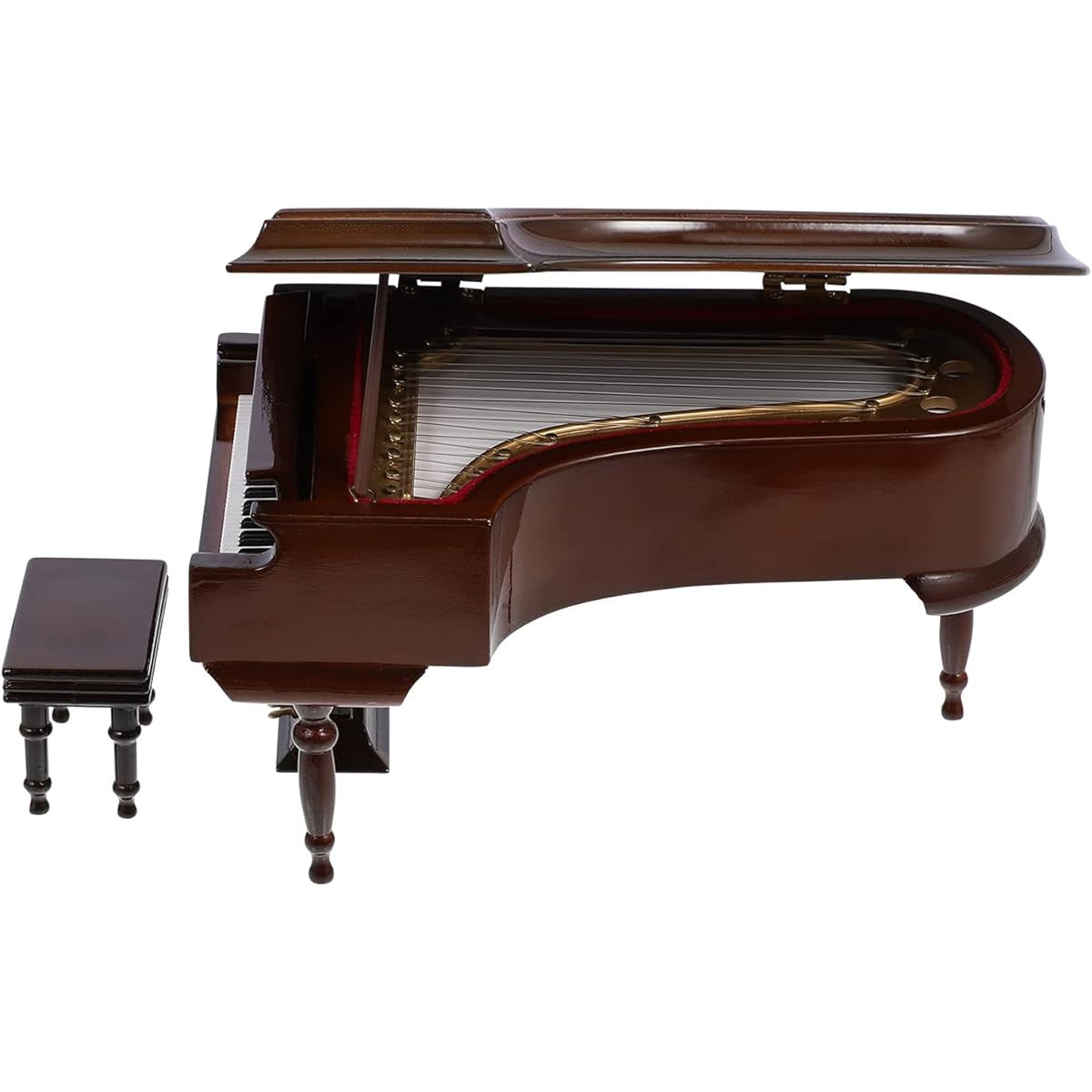 EXCEART Mini Piano Music Box Plastic Miniature Piano Figurine Desktop Piano Music Box Birthday Halloween Christmas Gift for Women Girls Coffee