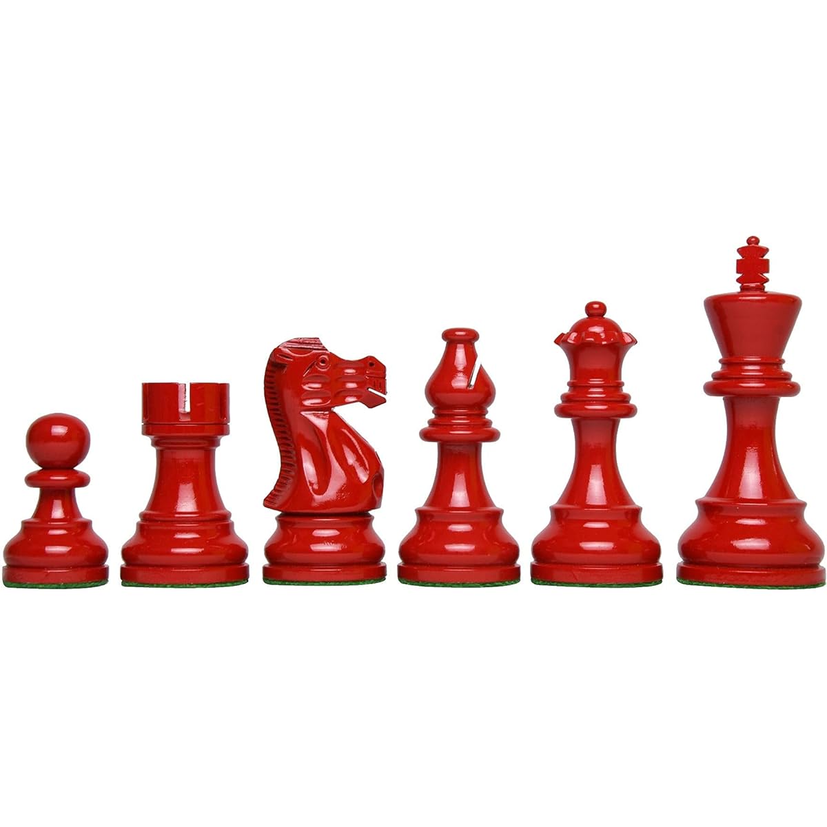 The Smokey Staunton Series Chess Set, Painted Boxwood, 3.8" King