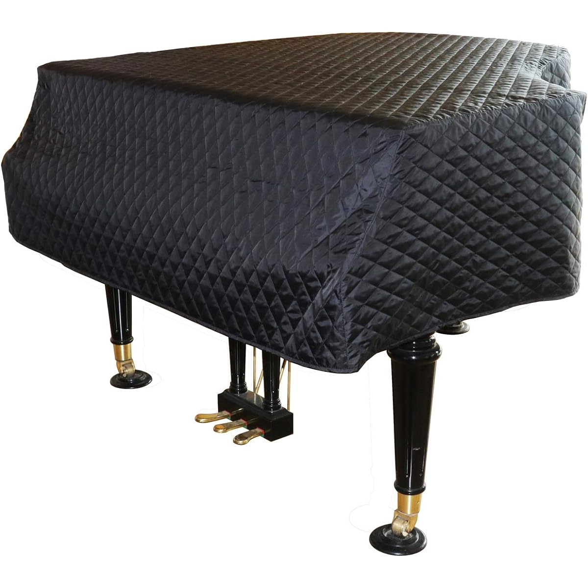 ESYUEL Grand Piano Cover Dust Protection Cover Quilted Diamond Pattern (200cm/78.75inch, Black)
