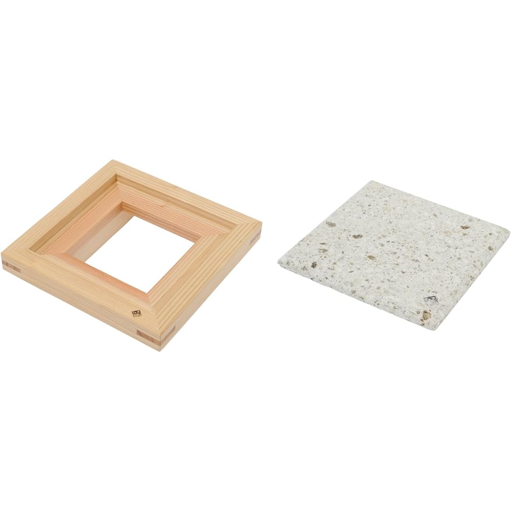Miranda style serving ware Nikko cedar/Oya stone 5 size 1 piece serving stand 190 x 190 x 50 mm 91116