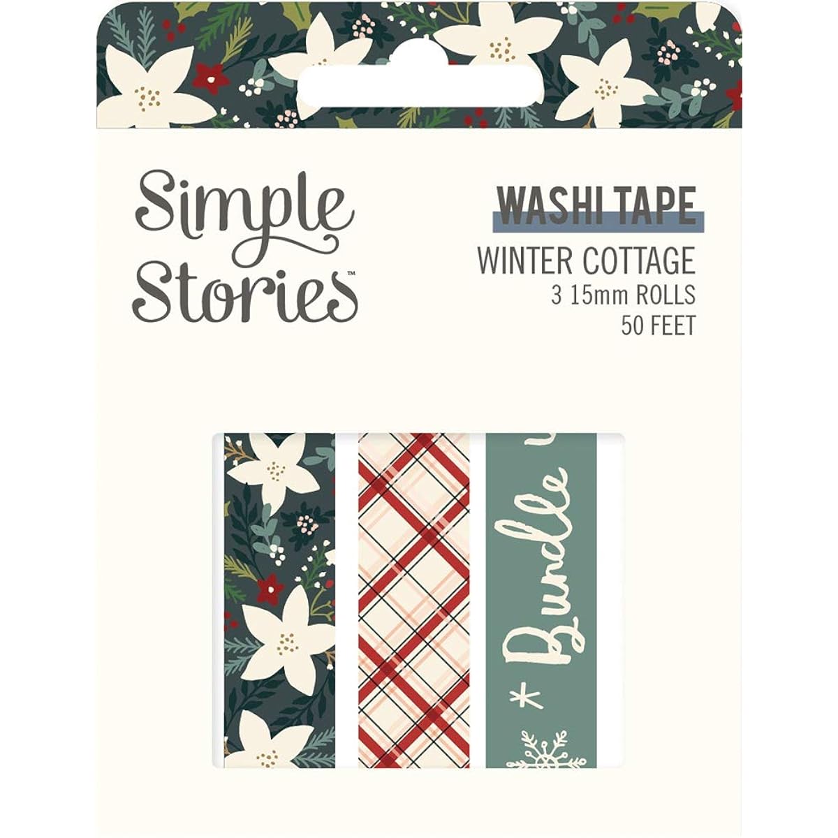 Simple Stories Winter Cottage Washi Tape 3/Pkg-WCO13924