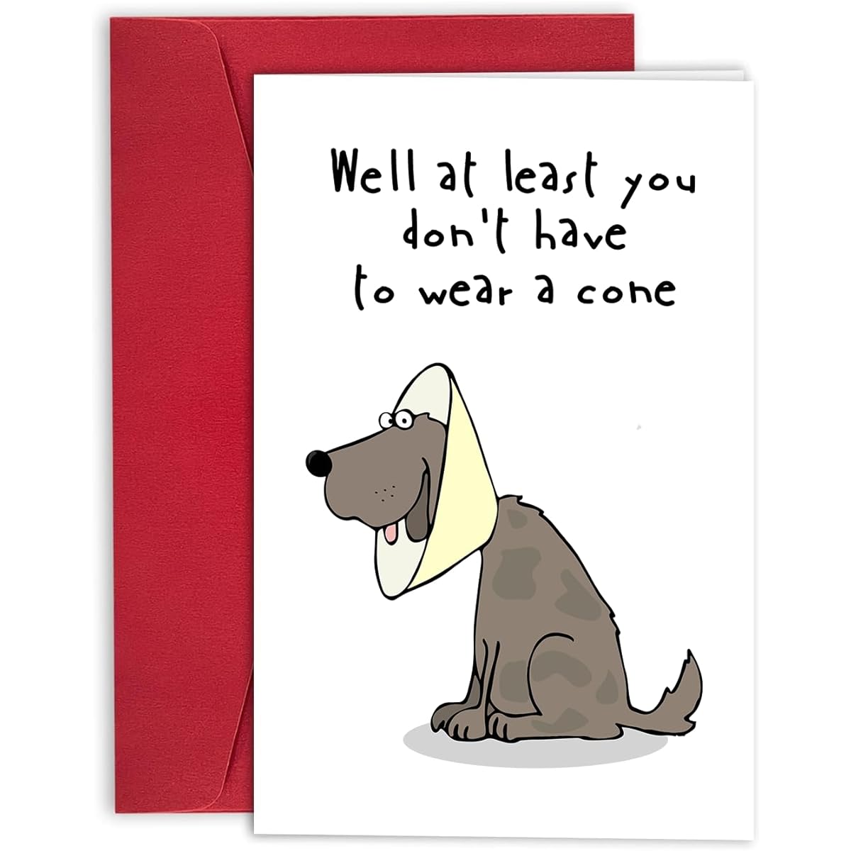 TRAMIN Funny Get Well Soon Card Gift At Least You Don't Have to Wear a Cone Humor Speedy Surgery Recovery Card for Him and Her Friends