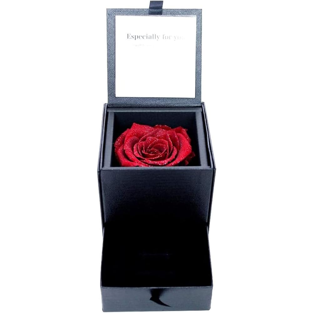 [Sears] Sears Jewelry Case Preserved Flower Rose Diamond Rose Antique Red 1218-31