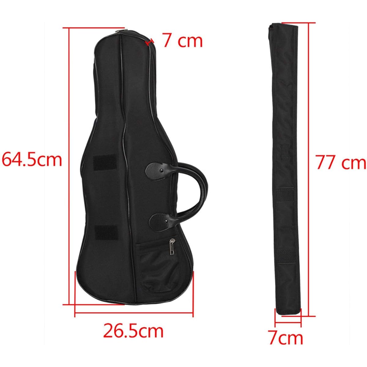 Violin Case 4/4 4/3 Piano Bow Bag Babayining Bag with Carry Strap, Musical Instrument Case Black Oxford Cloth Material, Sturdy, Lightweight, Pressure Resistant