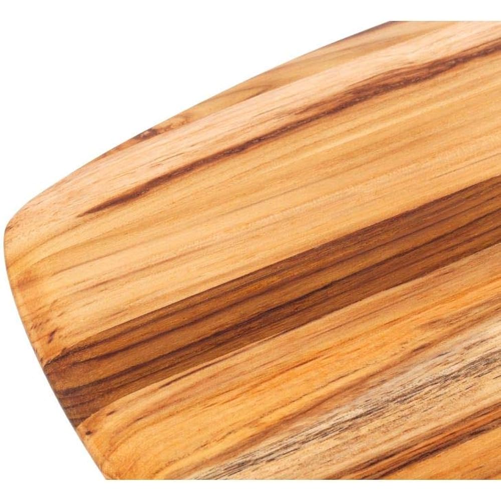 TEAKHAUS Round Edge Cutting Board L Wooden Cutting Board Stylish Serving Plate