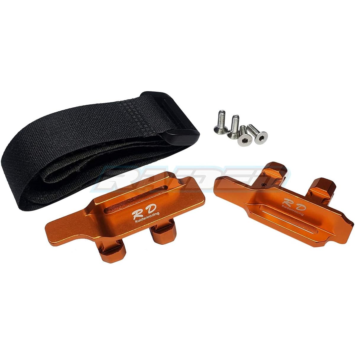 Raidenracing Aluminum Alloy 3S 4S Thor Battery Holder Mount Hold Down Traxxas 1/10 New MAXX - Orange