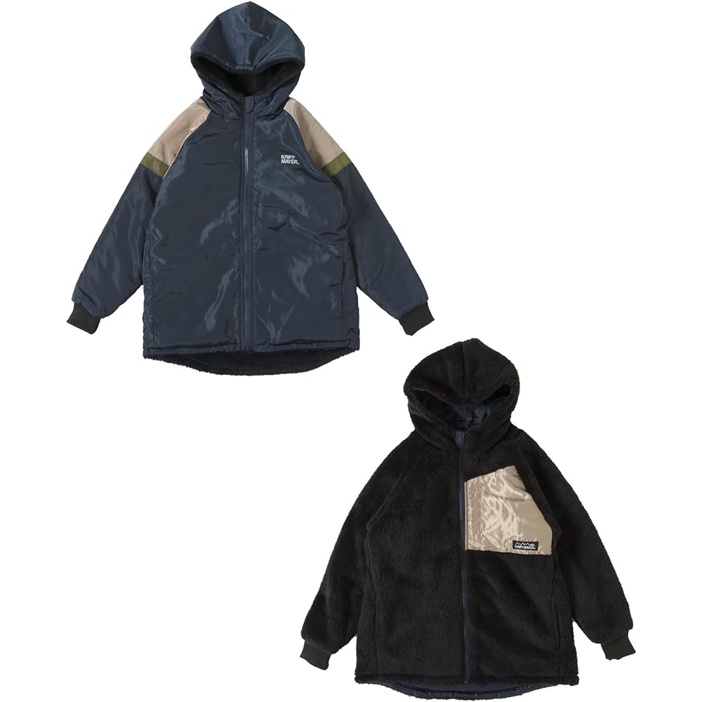 [Cliff Mayer] Reversible Hoodie Jacket, Boa, Nylon, Kids, Junior, Unisex