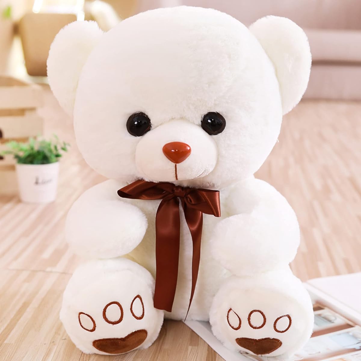 M. ASSOLATO stuffed animal toy 65cm cute bear fluffy multi-functional stuffed animal cute animal bear toy soft fluffy soothing white soft cute gift hug pillow Christmas gift side sleeping co-sleeping hug pillow