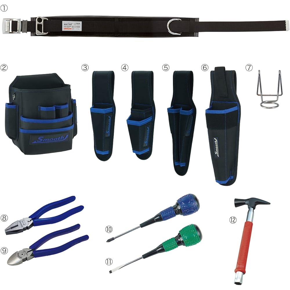 Densan 12-piece new tool set for electricians SJT-12SET-A