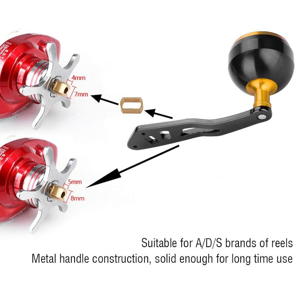 Fishing Reel Handle, Fishing Reel Handle Knob, Reel Handle, Fishing Reel Handle, Power Reel Handle Knob, Fishing Supplies, Reel Handle, Bait Reel Parts, Integrated Structure, Wear-resistant, Fishing Tools, For Fishing Enthusiasts (Golden)