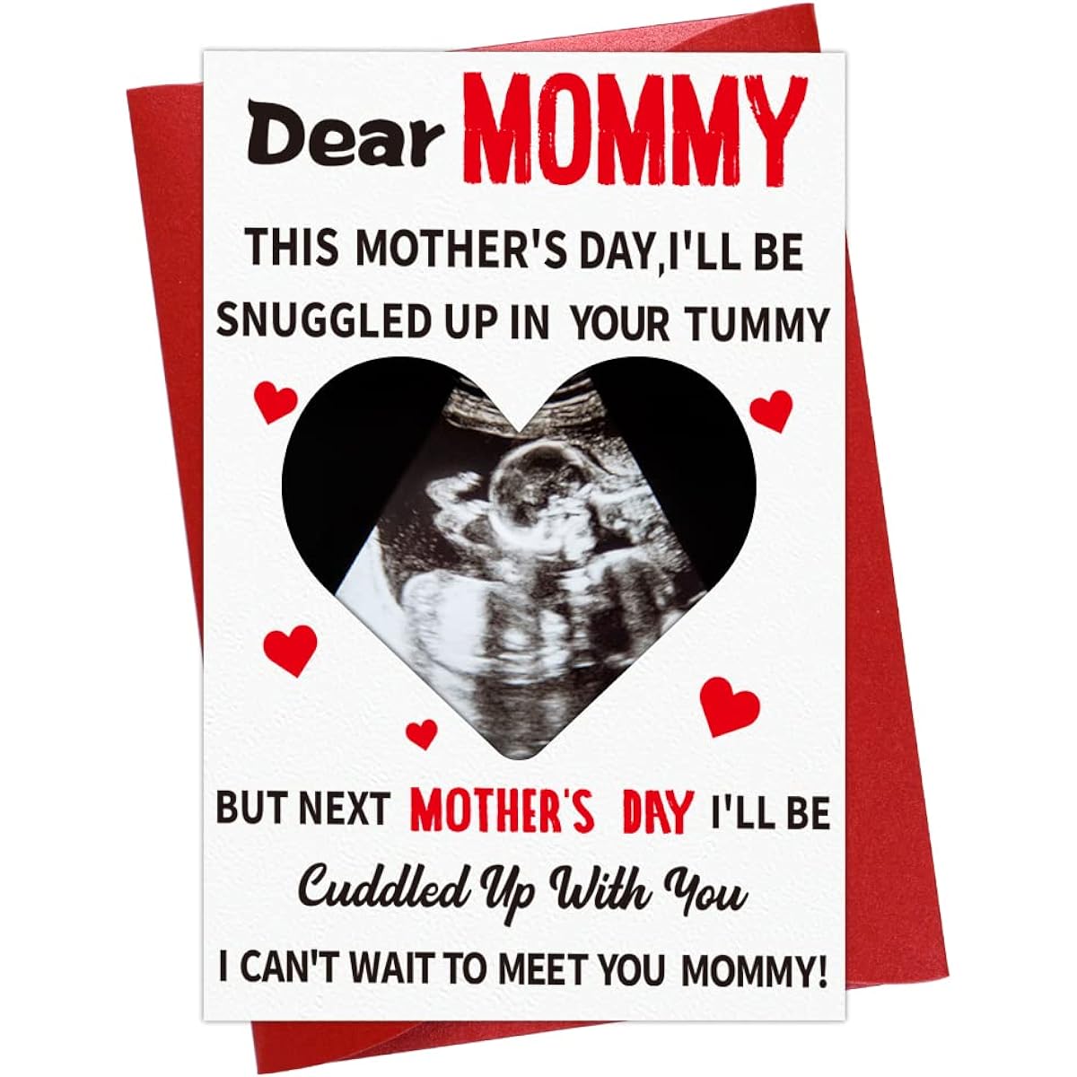 WaaHome Funny First Mother's Day Card for Mom Happy 1st Mother's Day Card with Photo Insert First Mother's Day Pregnancy Gift Card for First Time Moms For New Moms Expecting Mom Mother To Be Mommy