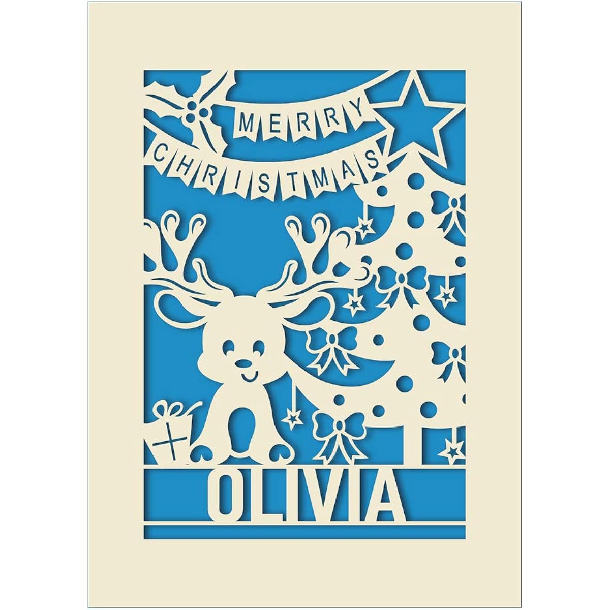 Personalized Christmas Cards for Lockdown 2022, Christmas Gifts for Girls, Daughter, Son, Kids, Friends, Custom Santa Gifts for Brothers and Sisters, Merry Christmas Cards for Grandpa, Auntie (Blue)