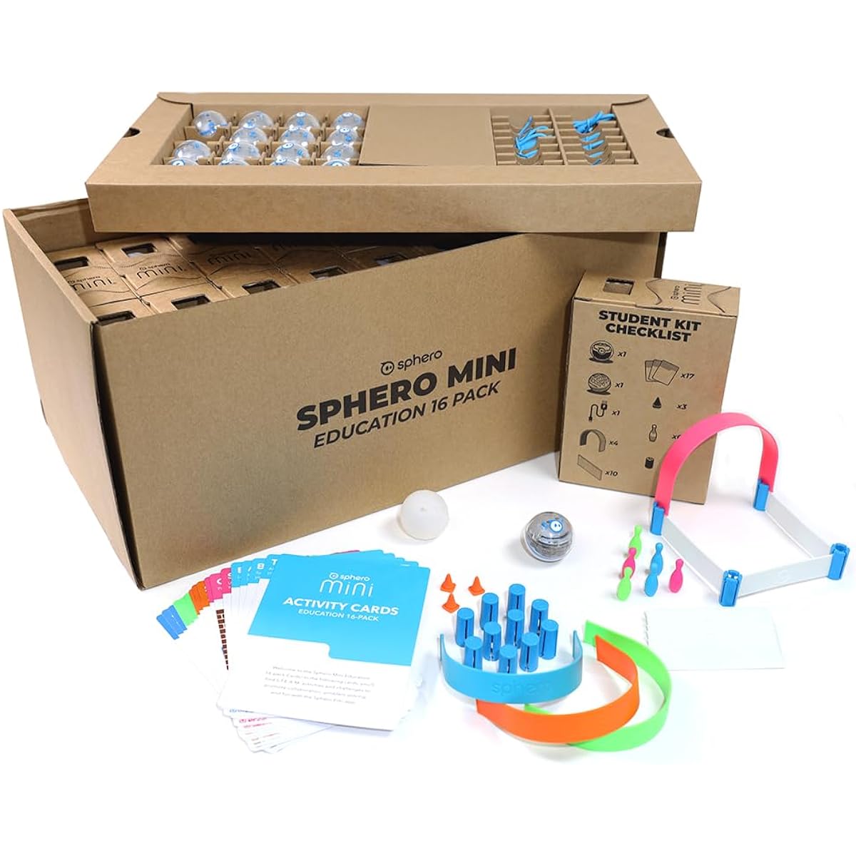 Sphero Mini 16 Pack - 16 App Enabled Programmable Robotic Balls - Coding & STEAM Learning Kit for the Classroom - Programming for Beginners - Introduction to Computer Science and Coding - Ages 8+