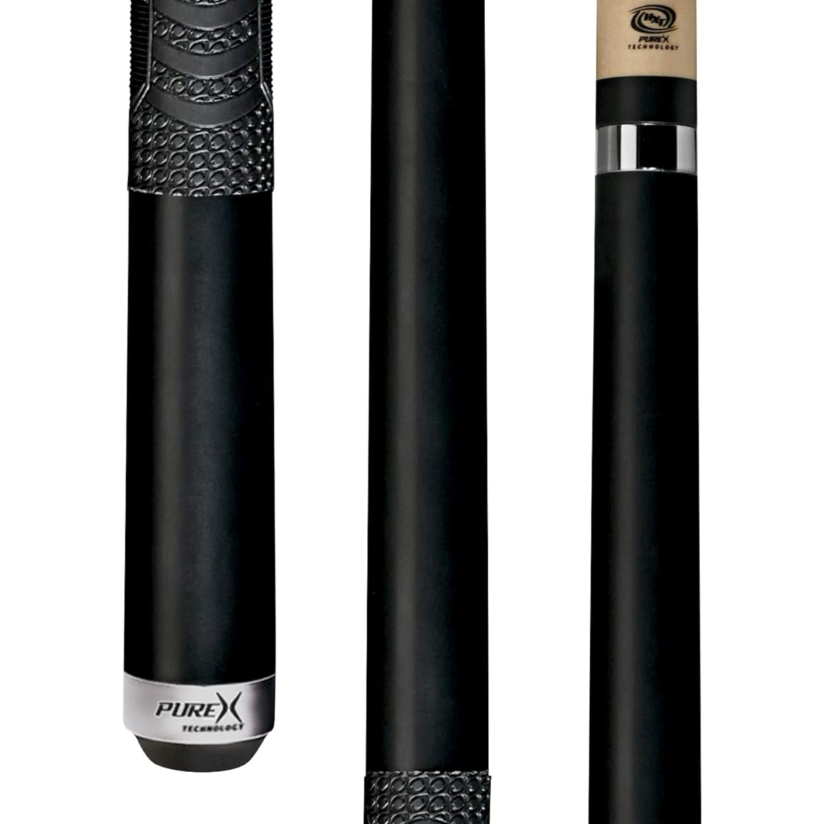 Pure X 58" 2-Piece North American Hard Maple Billiard Cue Stick, Midnight Black, 19oz
