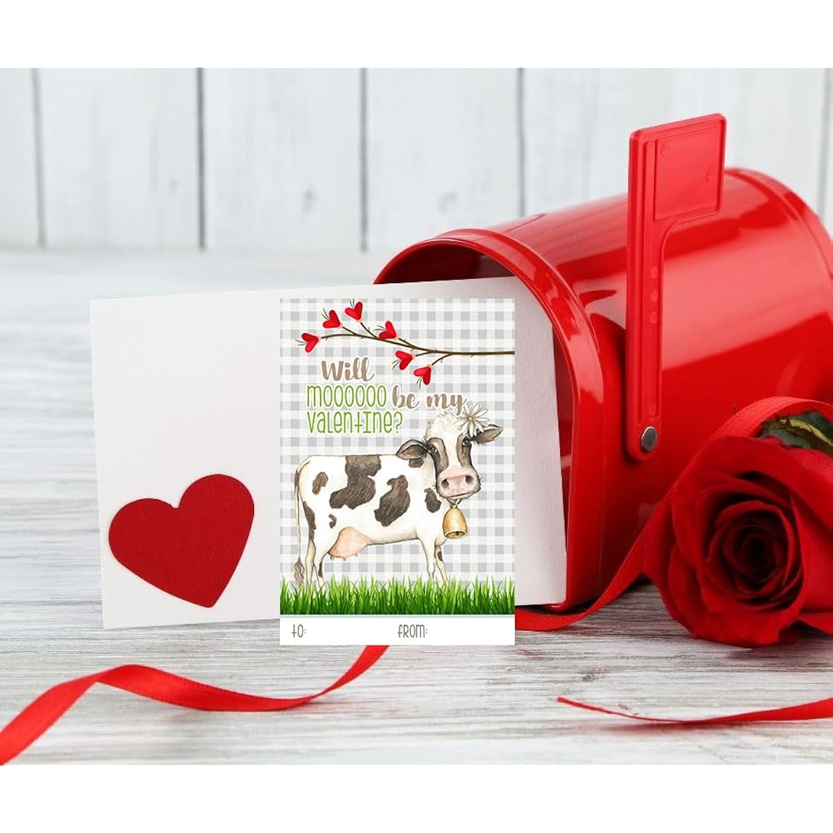 Country Farm Animal Theme Valentine's Day Card Set 27-Piece Set Valentine's