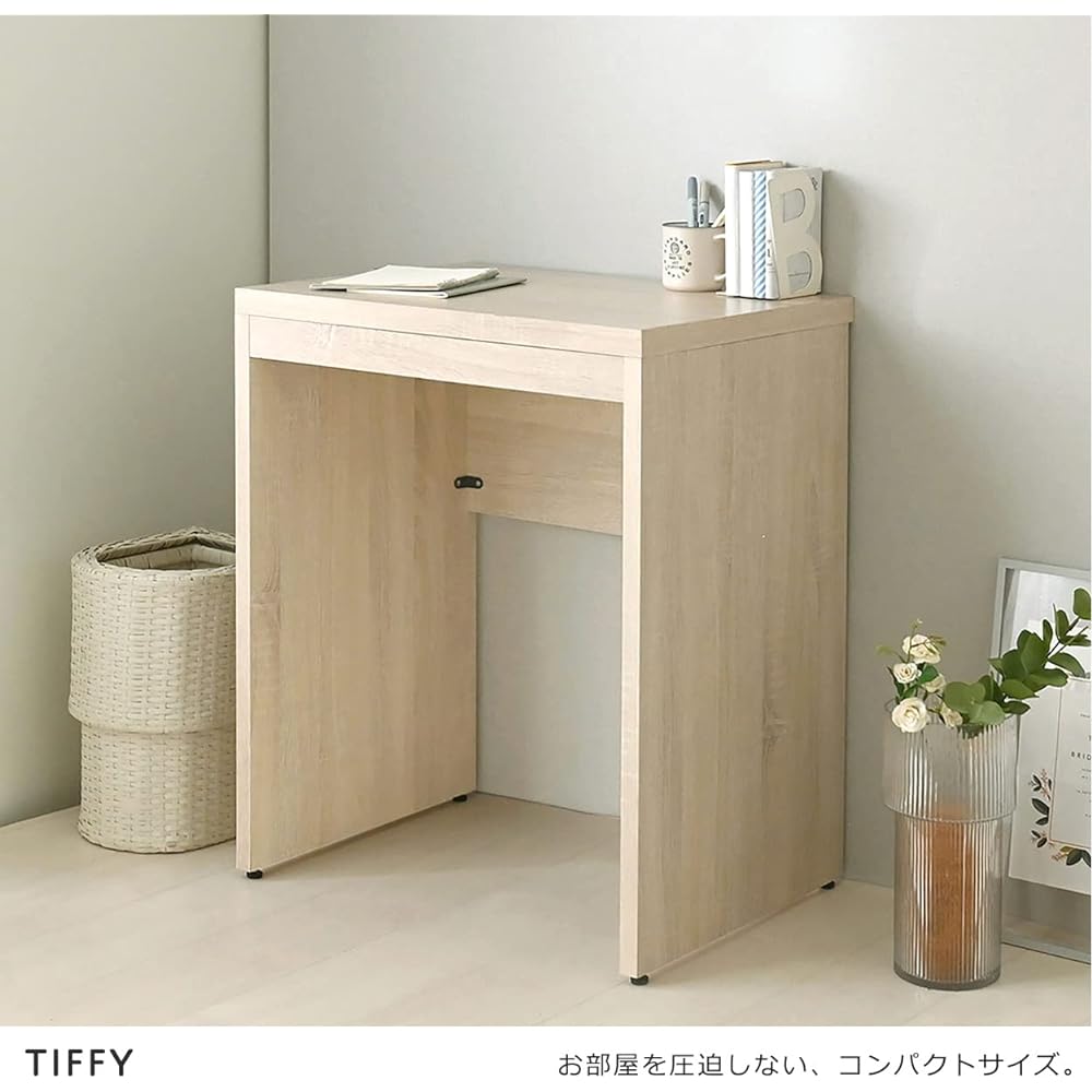 Sato Sangyo TIFFY Desk Work Desk Width 60cm Depth 45cm Height 72cm Compact Wooden Simple Oak White TF72-60DS IV