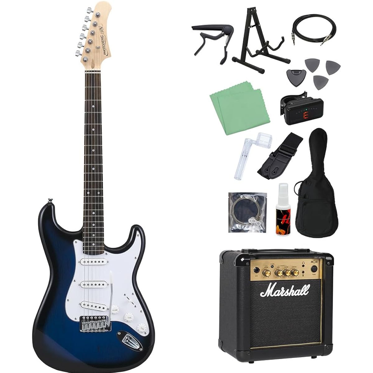 Photogenic ST-180 BLS Electric Guitar Beginner 14-piece Set [Includes MG10] Stratocaster Type Photogenic