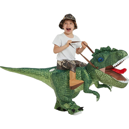 [Nuoslun] Dinosaur Cosplay Rider Clothing Party Dinosaur Kigurumi Costume for Kids Monster Air Filled Inflatable Costume Set Character Costume Event USB Mobile Charging Support