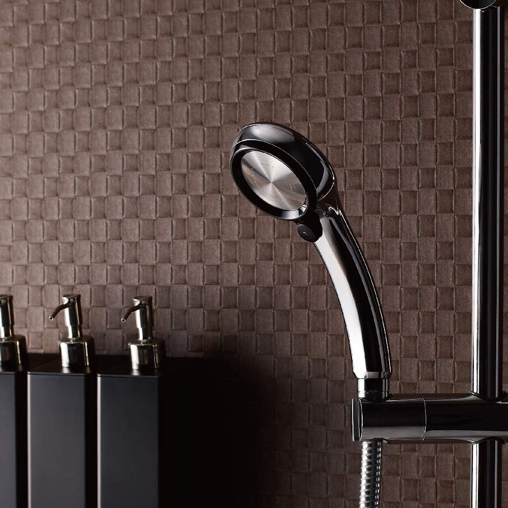SANEI Shower Head Rainy Metallic Hand Stop Water Saving Rate 50% Ultra Fine Water Flow Increased Momentum Black PS313-81XA-CD
