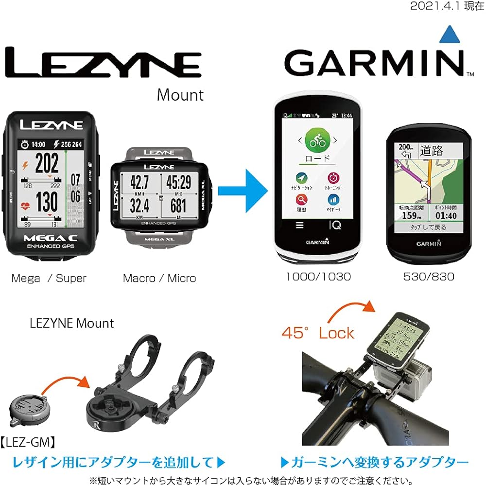 REC-MOUNTS Garmin cycle computer adapter (Lesine mount → Garmin) [LEZ-GM] Convert to Edge series