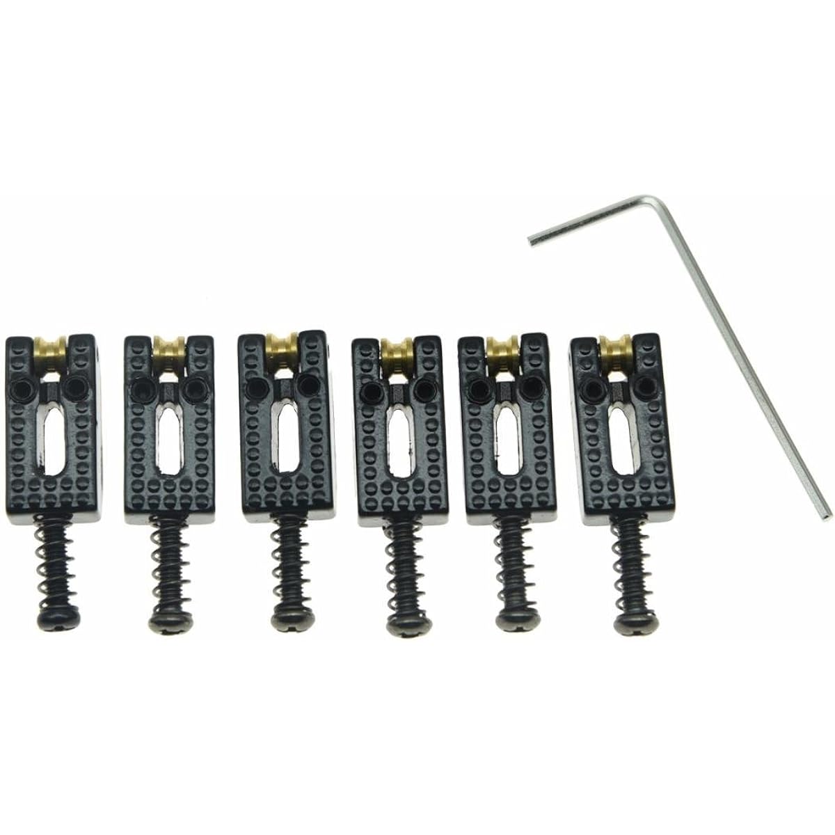 KAISH 6 Modern Electric Guitar Tremolo Bridge Roller Saddle Bridge Saddle Set with Strut Wrench