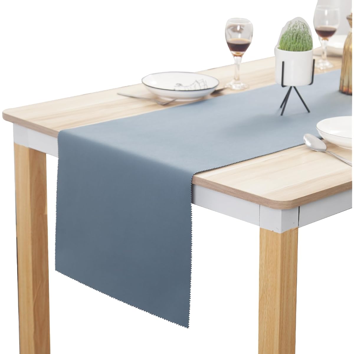 Mooson Farmhouse Table Runner - Perfect for Summer, Halloween, and Coffee Tables (Blue 14x48 Inches)