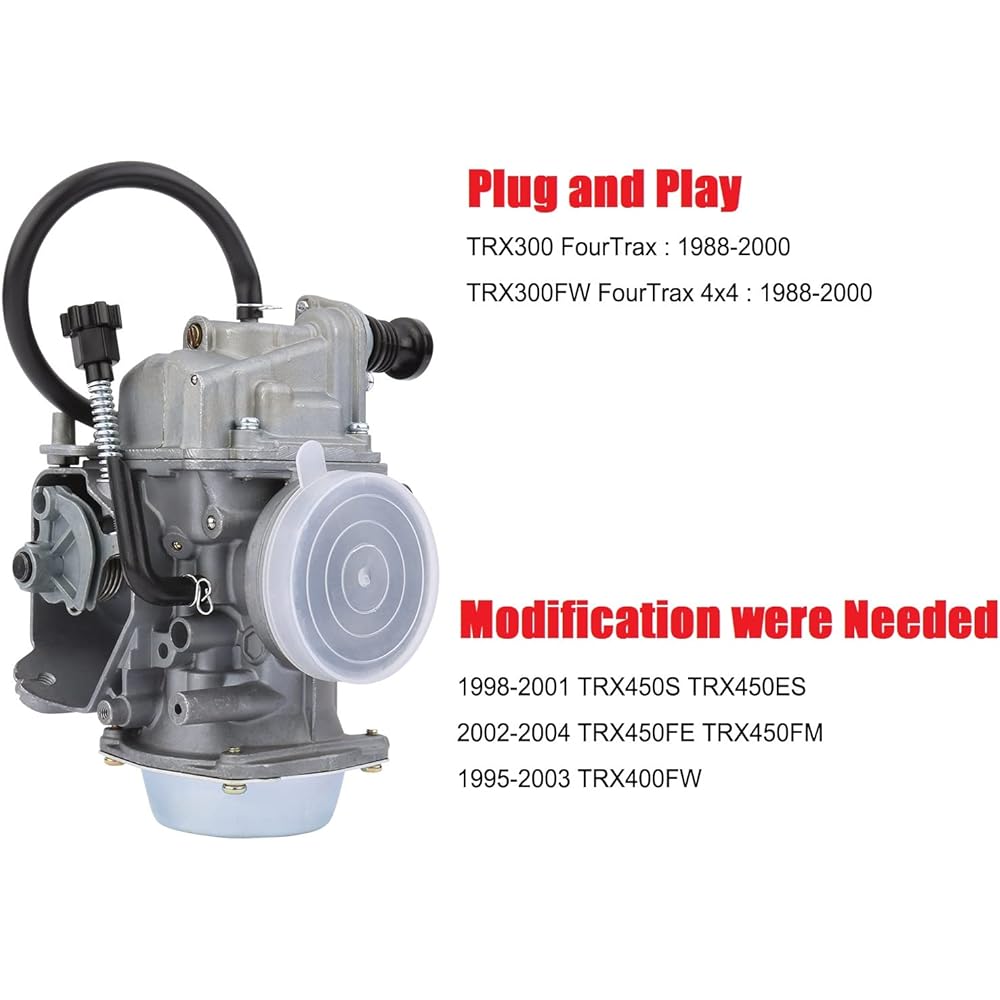 Fourtrax 300 Carburetor Honda TRX300 TRX300FW 1988-2000 00-06 Rancher 350 All Models Fuel Filter Air Filter Included