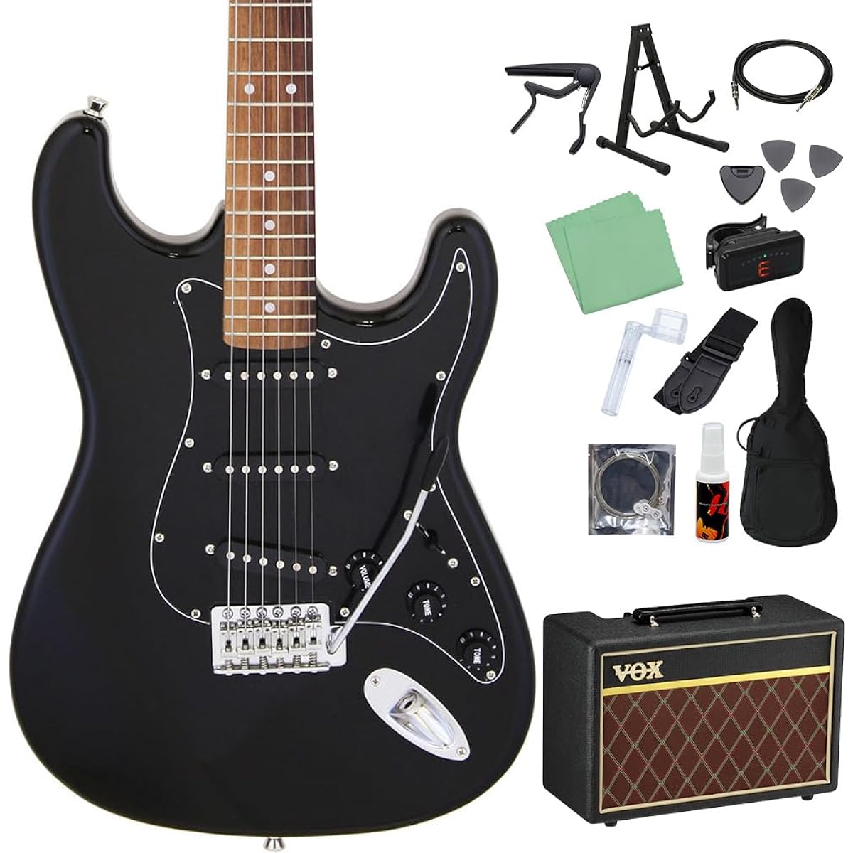 LEGEND LST-Z B Electric Guitar Beginner 14-piece Set [With VOX Amplifier] Black Black Legend