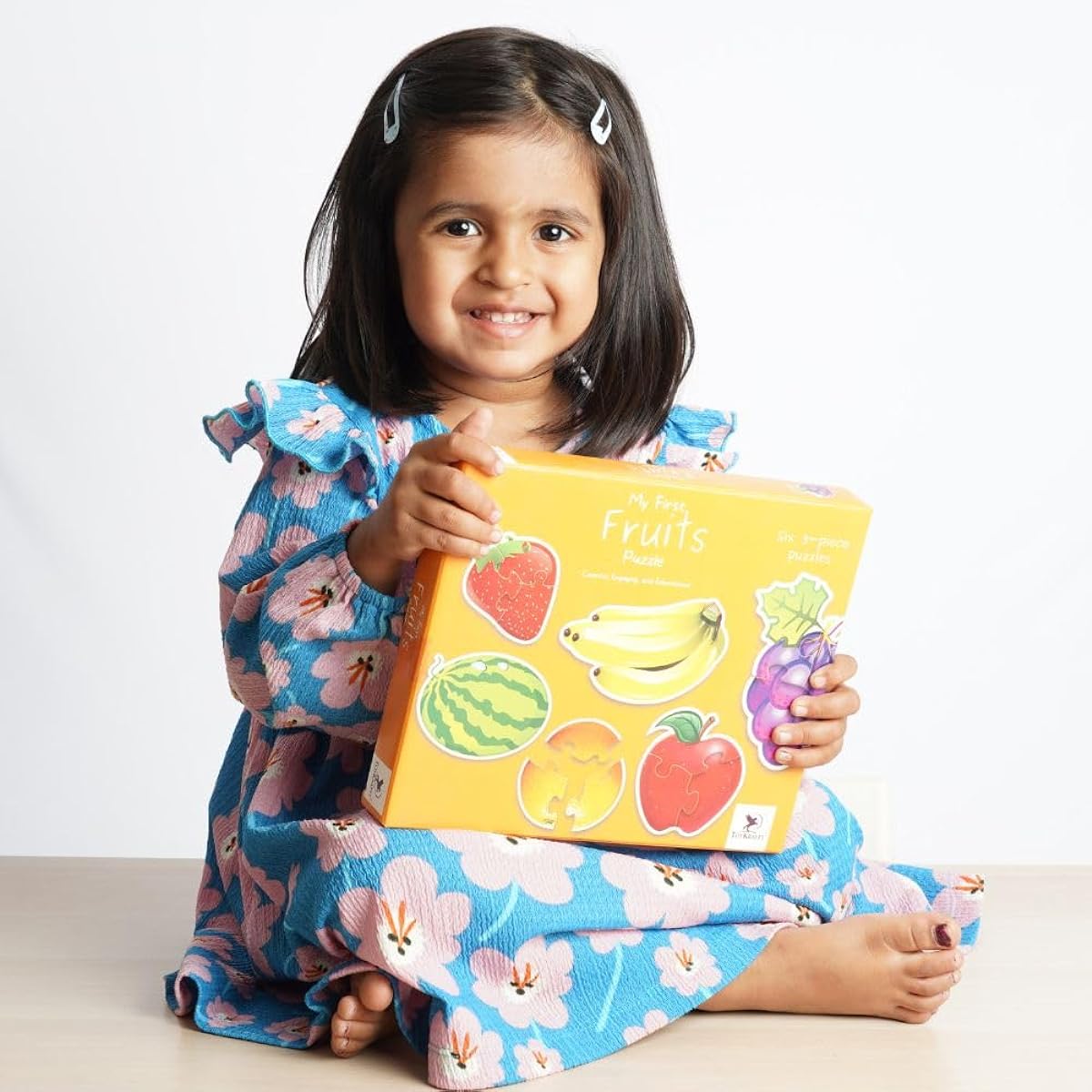Toykraft: My First Puzzle - Fruits - 6 Chunky Self-Collecting Matching Puzzle for Toddlers & Preschoolers