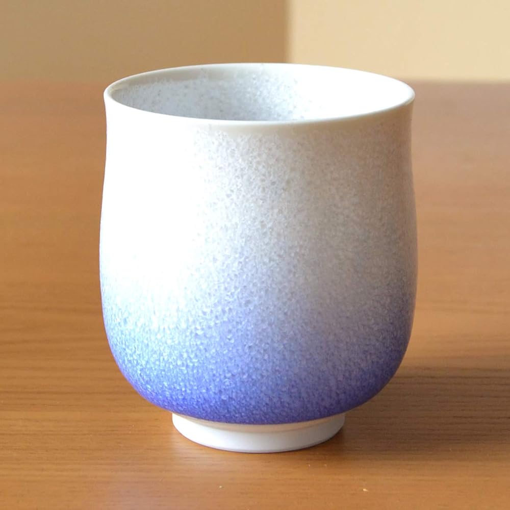 Arita ware hot water cup, wooden box gift that would be great as a gift, indigo-dyed water drops, Baba Maemon kiln, Hasami ware, made in Saga Prefecture, pottery, large size