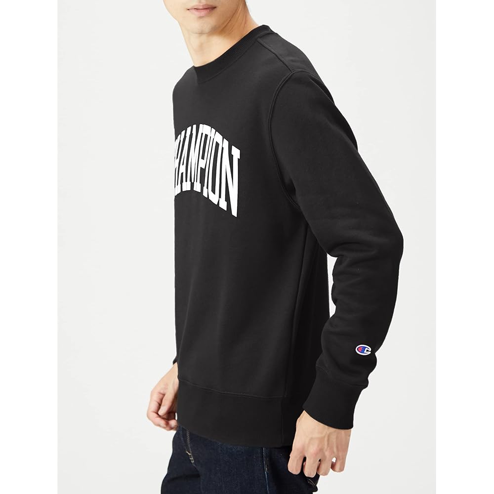 [Champion] Sweatshirt, Long Sleeve, Round Neck, Fleece, College Font Print, Crew Neck Sweatshirt, Custom Made, Basic C8-W042Z Men's