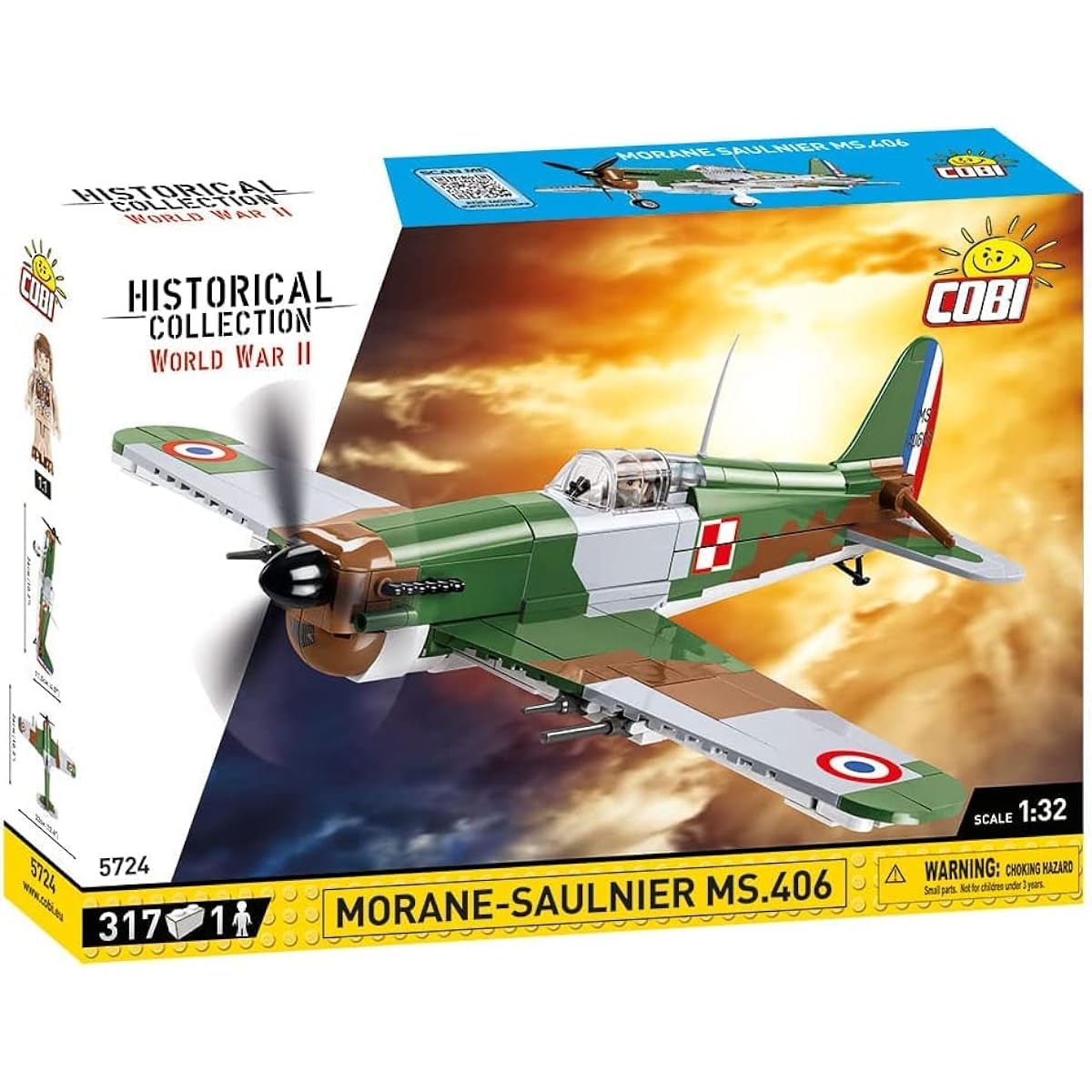Cobi Historical Collection #5724 Morane-Saulnier MS406 (French Army) 1/32 scale