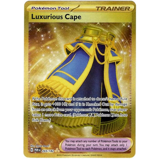 Pokemon Luxury Cape 265/182 Paradox Rift Hyper Rare Gold Foil Single Card