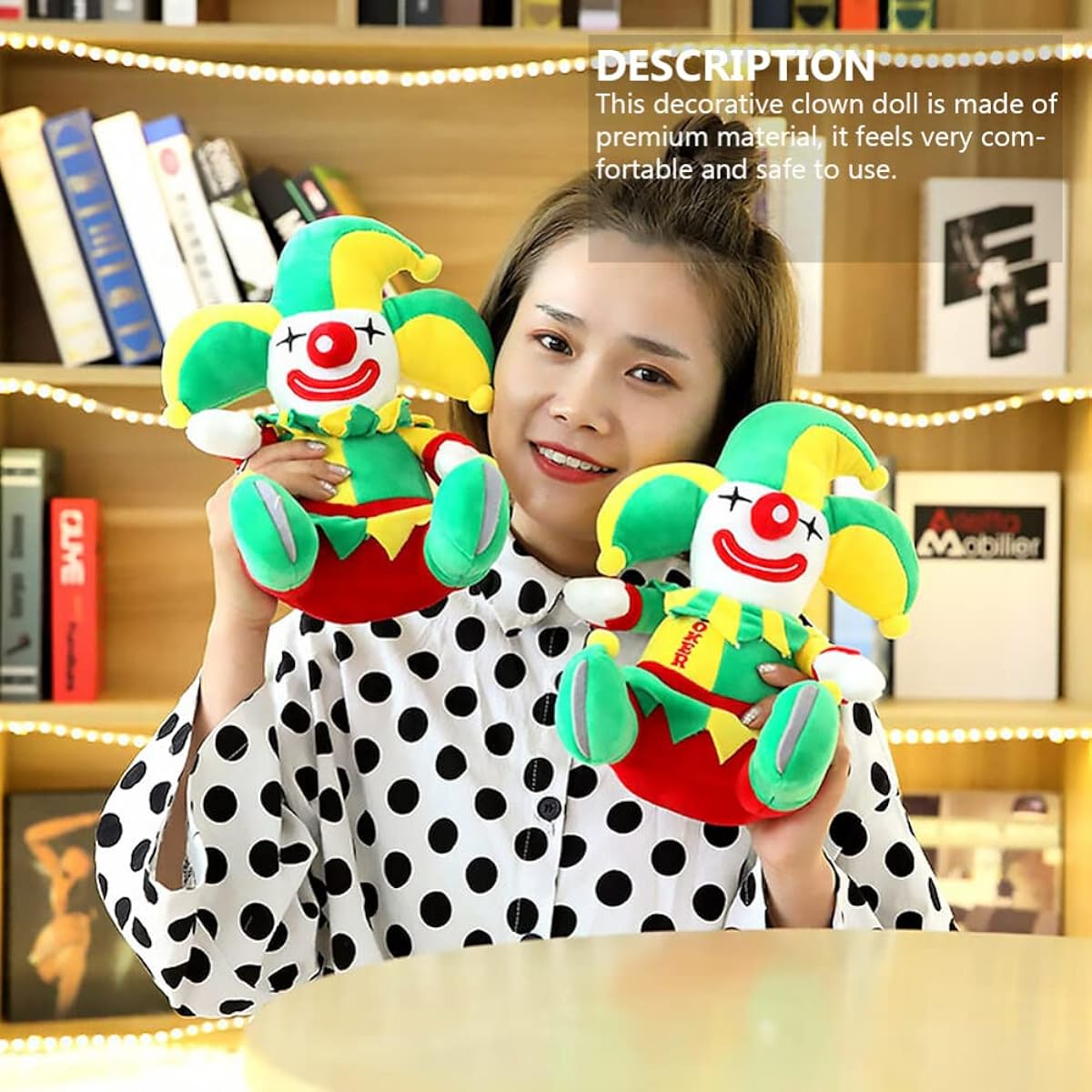 Toyvian Stuffed Clown Cute Plush Clown Doll Green Clown Sleeping Pillow Stuffed Animal Fashion Doll Soft Clown Safe or Desk Decor Home Decor Plush Clown 1 Inch